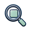 Magnifying glass comparing miniature paint swatches