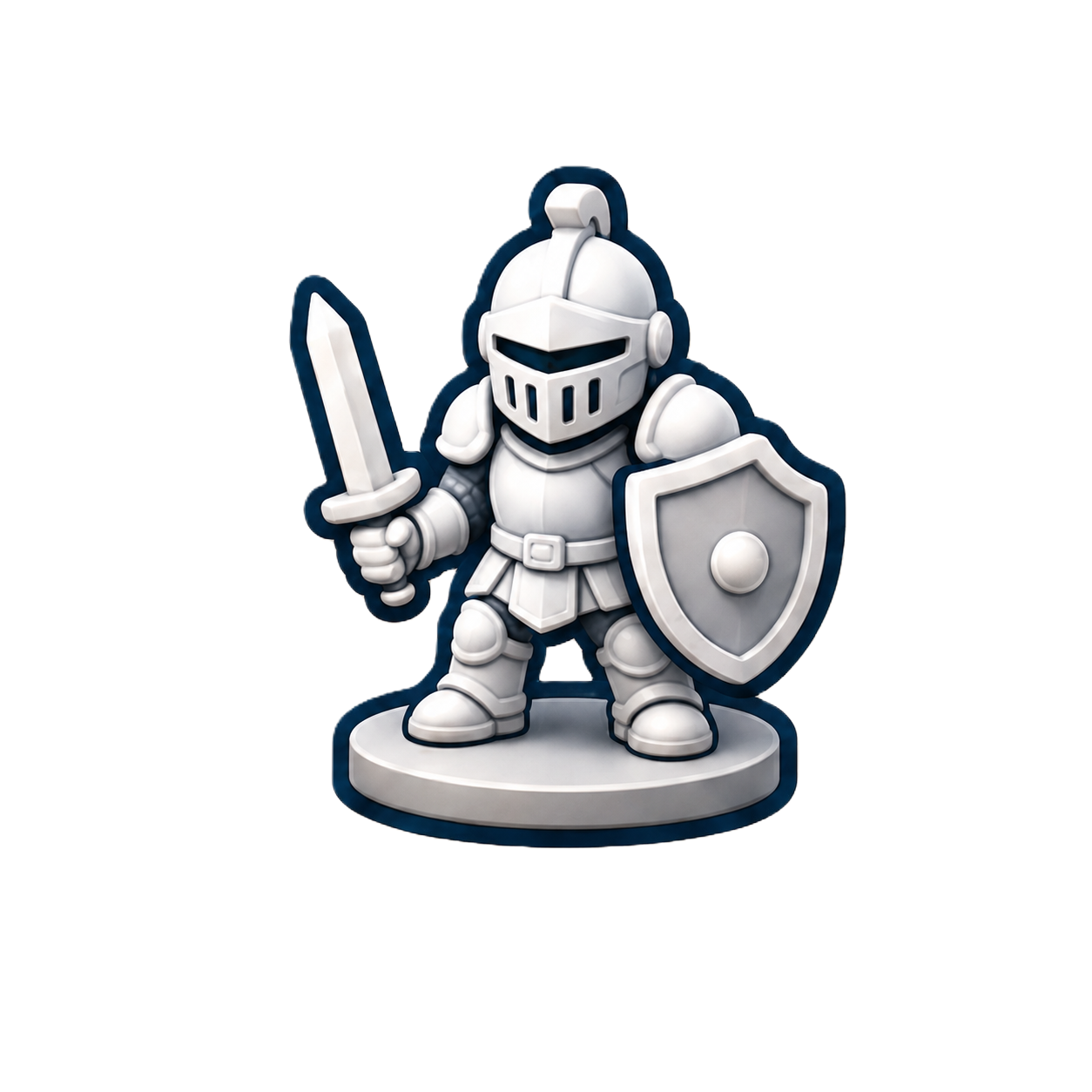 Stylized fantasy knight miniature